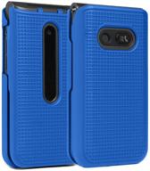 📱 nakedcellphone lg classic flip case: cobalt blue protective snap-on hard shell cover with grid texture for l125dl phone logo