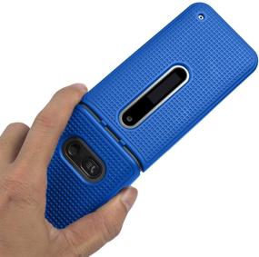 img 2 attached to 📱 Nakedcellphone LG Classic Flip Case: Cobalt Blue Protective Snap-On Hard Shell Cover with Grid Texture for L125DL Phone