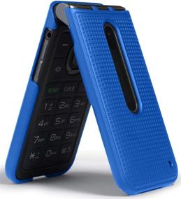 img 1 attached to 📱 Nakedcellphone LG Classic Flip Case: Cobalt Blue Protective Snap-On Hard Shell Cover with Grid Texture for L125DL Phone