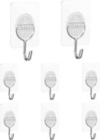 img 4 attached to 🔧 Transparent Adhesive Wall Hooks - Heavy Duty Hooks for Hanging up to 11 lbs - Ideal for Keys, Coats, Hats, Bags, and Ceiling - Seamless & Clear