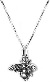 img 4 attached to 🐝 FarryDream 925 Sterling Silver Cute Bee Pendant Necklace for Women and Teens - Stylish Bee Necklace for Girls