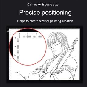 img 1 attached to 🖥️ Портативная светодиодная световая коробка для трассировки формата A4, питается от USB, с возможностью регулировки яркости для художников, аниматоров, скетчеров и постановщиков шаблонов (линейка размера A4)