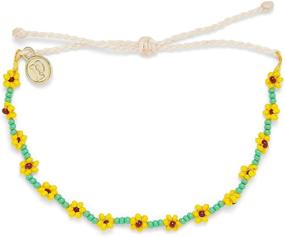 img 3 attached to 🌼 Dazzling Pura Vida Daisy or Sunflower Seed Bead Bracelet - Water-resistant and Fully Adjustable Band for Everyday Wear