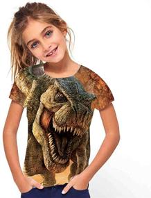 img 3 attached to 🦖 FiveEarl Children's 3D Dinosaur Printed T-Shirts for Boys and Girls, Ages 4-14