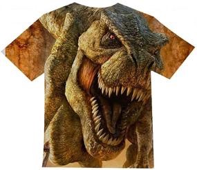 img 1 attached to 🦖 FiveEarl Children's 3D Dinosaur Printed T-Shirts for Boys and Girls, Ages 4-14