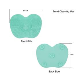 img 2 attached to Silicone Makeup Brush Organizer + Cleaning Mat - Mint Green, Easily Mountable to Wall, Mirror, Dresser, or Tile for Air Drying.