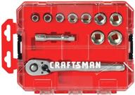 набор головок craftsman 11 штук с 🔧 ручным ключом, американские стандарты, с трещоткой, с приводом 3/8 дюйма - инструменты высочайшего качества логотип