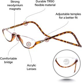 img 2 attached to 👓 CliC Magnetic Reading Glasses Sonoma - Tortoise, 1.50 Magnification - Replaceable Lens, Adjustable Temples - Computer Readers