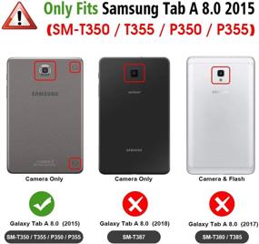 img 3 attached to Fintie фолио чехол для Samsung Galaxy Tab A 8.0 (модель 2015 года), тонкий премиумный веганская кожаная обложка, совместимая с Galaxy Tab A 8.0 SM-T350/P350 2015 года (не совместима с версией 2017/2018 годов), черного цвета