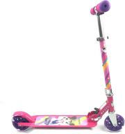 🌸 titan flower princess folding aluminum girls kick scooter with led light up wheels (age 5+), pink - improved seo logo