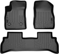 smartliner floor mats 2 row liner set black | compatible with 2020-2022 buick encore gx (fwd model only) logo