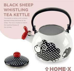 img 3 attached to 🐑 HOME-X Black Sheep Kettle: 2 Quart Whistling Tea Kettle for Gas and Electric Stoves - A Quirky and Charming Addition to Your Kitchen!