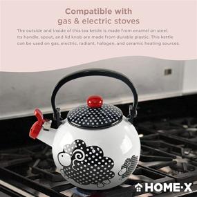 img 2 attached to 🐑 HOME-X Black Sheep Kettle: 2 Quart Whistling Tea Kettle for Gas and Electric Stoves - A Quirky and Charming Addition to Your Kitchen!