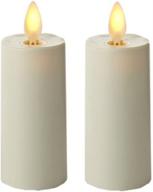 🕯️ pack of 2 ivory unscented flickering votive flameless candles: 1.5"x 4.5" moving wick flame led battery-operated votives with timer, remote control included логотип