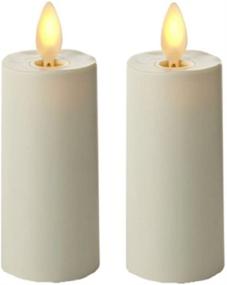 img 4 attached to 🕯️ Pack of 2 Ivory Unscented Flickering Votive Flameless Candles: 1.5"x 4.5" Moving Wick Flame LED Battery-Operated Votives with Timer, Remote Control Included