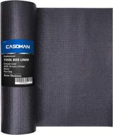 🛠️ casoman professional tool box liner and drawer liner: non-slip foam rubber mat for enhanced organization and protection - adjustable thick cabinet liners, black, 16" x 16 ft logo
