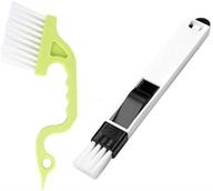 trycooling 2-in-1 detachable window groove corner keyboard hand-held gap door cleaning brushes - multipurpose dustpan & window track brushes (random color: pink, blue, green) logo