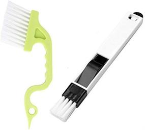 img 4 attached to Trycooling 2-in-1 Detachable Window Groove Corner Keyboard Hand-held Gap Door Cleaning Brushes - Multipurpose Dustpan & Window Track Brushes (Random Color: Pink, Blue, Green)