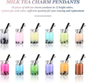 img 2 attached to ☕️ 48-Piece Milk Tea Charms Pendants - Miniature Pearl Milk Tea Decorations for DIY Jewelry Crafts, Earrings, Keychains - Resin Figurine Tea Charms Accessory