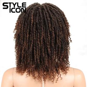 img 1 attached to 👩 Style Icon 6" Short Dreadlock Wig Twist: Perfect Short Curly Synthetic Wig for Black Women (6", T1B/30)