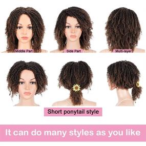 img 2 attached to 👩 Style Icon 6" Short Dreadlock Wig Twist: Perfect Short Curly Synthetic Wig for Black Women (6", T1B/30)