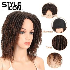 img 3 attached to 👩 Style Icon 6" Short Dreadlock Wig Twist: Perfect Short Curly Synthetic Wig for Black Women (6", T1B/30)