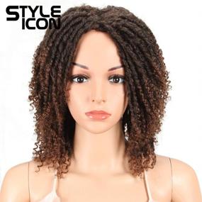 img 4 attached to 👩 Style Icon 6" Short Dreadlock Wig Twist: Perfect Short Curly Synthetic Wig for Black Women (6", T1B/30)