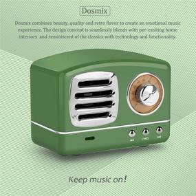 img 3 attached to Dosmix Vintage Bluetooth Retro Speakers - Wireless Stereo Portable Speakers with Alexa Support, Powerful Sound, Answering Calls, TF Card & AUX for Android iOS, Perfect for Kitchen, Bedrooms, Parties, and Outdoor- Green