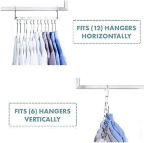 img 3 attached to DECOZY Magic Clothes Hangers: Space Saving Wonder Hanger Pack of 6 - Heavy-Duty Chrome Steel, Smart Closet Saver for Wrinkle-Free Organization