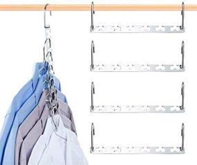 img 4 attached to DECOZY Magic Clothes Hangers: Space Saving Wonder Hanger Pack of 6 - Heavy-Duty Chrome Steel, Smart Closet Saver for Wrinkle-Free Organization