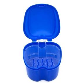 img 2 attached to 🦷 Genco Dental Denture Case with Strainer – Night Cleaner Denture Bath Box for Retainer, Mouthguard, False Teeth, and Denture Cleaning (Blue)