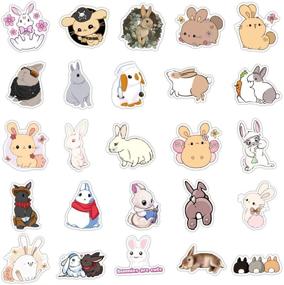 img 1 attached to 🐇 Bunny Stickers - Set of 50 Packs | Homabachyco Waterproof Vinyl Rabbit Stickers for Snowboards, Bicycles, Phones, Computers, DIY Keyboards, Cars, Windows, Bumpers, Walls, Luggage | Decals, Graffiti Patches for Kids
