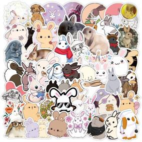 img 3 attached to 🐇 Bunny Stickers - Set of 50 Packs | Homabachyco Waterproof Vinyl Rabbit Stickers for Snowboards, Bicycles, Phones, Computers, DIY Keyboards, Cars, Windows, Bumpers, Walls, Luggage | Decals, Graffiti Patches for Kids