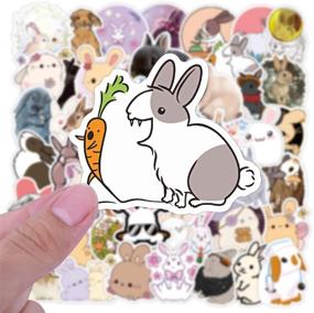 img 2 attached to 🐇 Bunny Stickers - Set of 50 Packs | Homabachyco Waterproof Vinyl Rabbit Stickers for Snowboards, Bicycles, Phones, Computers, DIY Keyboards, Cars, Windows, Bumpers, Walls, Luggage | Decals, Graffiti Patches for Kids