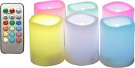 🕯️ convenient led color changing flameless votive candles with remote and timer - perfect for xmas, christmas, wedding, party, event decor - 6-pack логотип