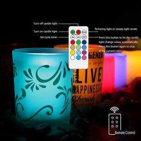 img 1 attached to 🕯️ Convenient LED Color Changing Flameless Votive Candles with Remote and Timer - Perfect for Xmas, Christmas, Wedding, Party, Event Decor - 6-Pack