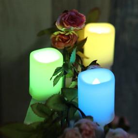 img 2 attached to 🕯️ Convenient LED Color Changing Flameless Votive Candles with Remote and Timer - Perfect for Xmas, Christmas, Wedding, Party, Event Decor - 6-Pack