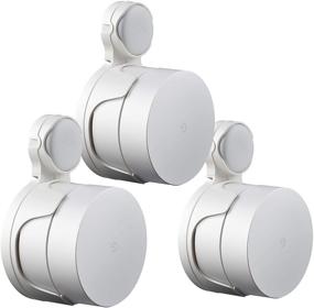 img 4 attached to 🔌 Convenient STANSTAR Outlet Wall Mount for Google Mesh WiFi System (2020 Model,Round Plug) - Neat Cord Management, No Screws | 3 Pack
