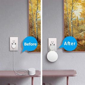 img 3 attached to 🔌 Convenient STANSTAR Outlet Wall Mount for Google Mesh WiFi System (2020 Model,Round Plug) - Neat Cord Management, No Screws | 3 Pack
