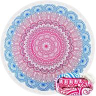 🌼 retreez large & thick microfiber floral mandala round beach towel: versatile, absorbent, and stylish blanket for picnics, yoga, and meditation - perfect for women, men, boys, girls, and kids logo