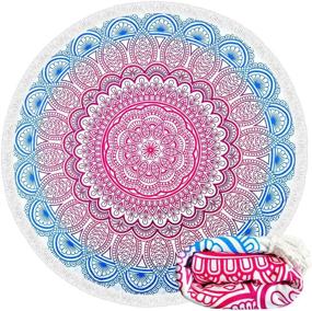 img 4 attached to 🌼 Retreez Large & Thick Microfiber Floral Mandala Round Beach Towel: Versatile, Absorbent, and Stylish Blanket for Picnics, Yoga, and Meditation - Perfect for Women, Men, Boys, Girls, and Kids