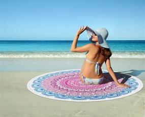 img 3 attached to 🌼 Retreez Large & Thick Microfiber Floral Mandala Round Beach Towel: Versatile, Absorbent, and Stylish Blanket for Picnics, Yoga, and Meditation - Perfect for Women, Men, Boys, Girls, and Kids