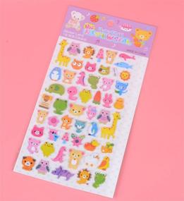 img 1 attached to 🐾 Onor-Tech 4 Sheets Cute Lovely Cartoon Animal 3D DIY Decorative Adhesive Puffy Sticker Tape for Kids Craft Scrapbooking Sticker Set in Diary and Album