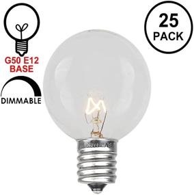 img 2 attached to 💡 25-Pack G50 Clear Outdoor String Light Globe Replacement Bulbs - E12/C7 Base, 7 Watt