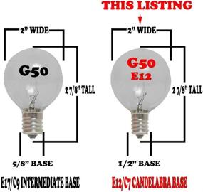 img 1 attached to 💡 25-Pack G50 Clear Outdoor String Light Globe Replacement Bulbs - E12/C7 Base, 7 Watt