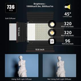 img 3 attached to 🎥 Enhance Your YouTube Studio with GVM 45W RGB LED Video Light Kit – Bluetooth Control, Full Color Lighting, 3Packs LED Panel, 736pcs LED Beads, 3200K-5600K, Ideal for 8 Applicable Scenes