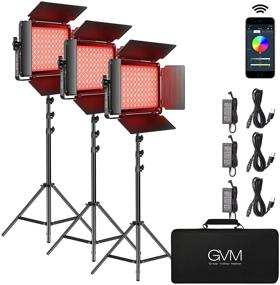 img 4 attached to 🎥 Enhance Your YouTube Studio with GVM 45W RGB LED Video Light Kit – Bluetooth Control, Full Color Lighting, 3Packs LED Panel, 736pcs LED Beads, 3200K-5600K, Ideal for 8 Applicable Scenes