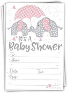🐘 delightful pink elephant girl baby shower invitations bundle (20 count) with envelopes logo