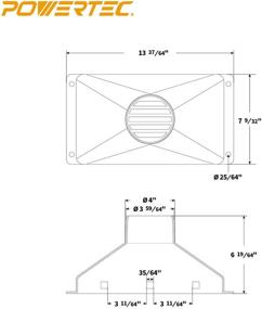 img 1 attached to 🪚 Efficient Woodworking Dust Collection: POWERTEC 70169 Mini Gulp Dust Hood Collector with 4" ID Port - ABS Plastic Fitting