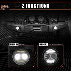 img 1 attached to π HIMA4X4 LED Round Light Bar 4 Inch: 40W Offroad Foglights for Jeep, SUV, Truck - 2 Pack